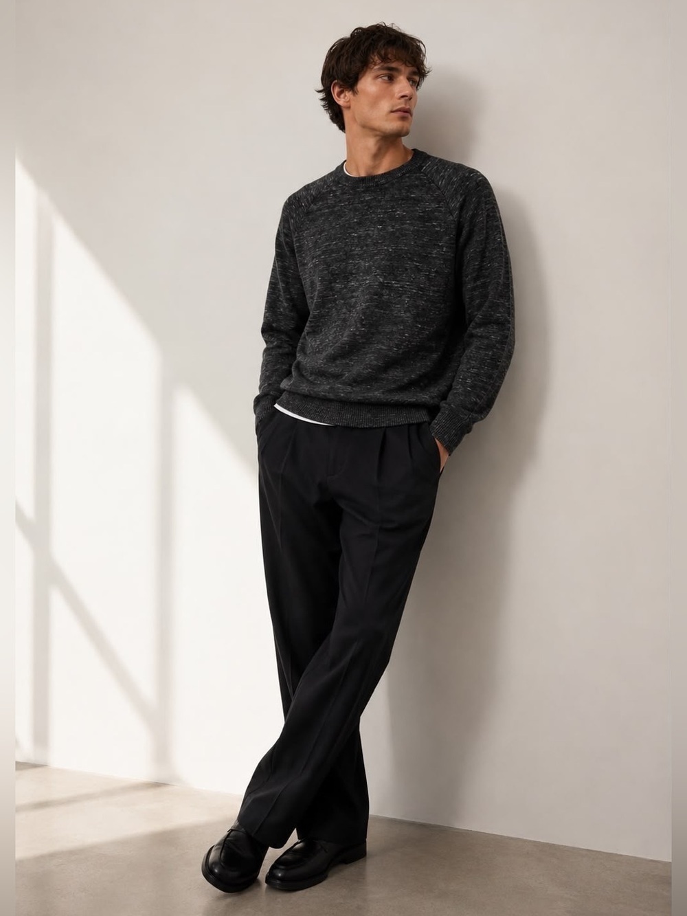 Threadbare Crewneck Sweater XL Black Marled